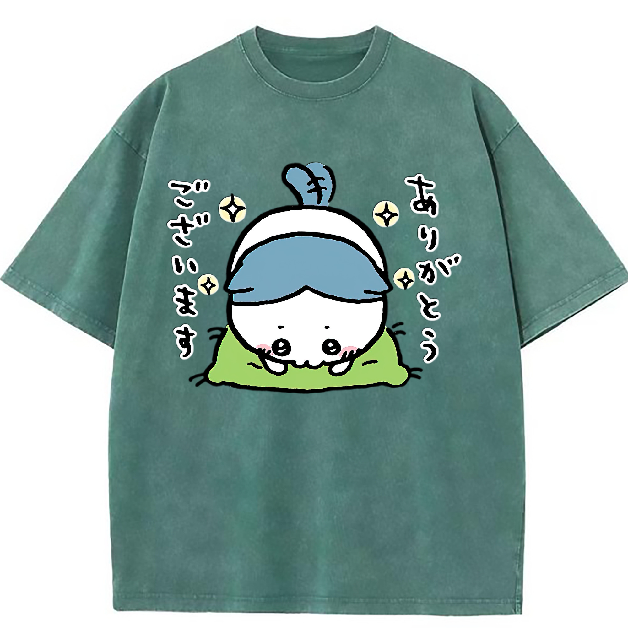 （画像用） ちいかわ ハチワレ Chii-kawa hachiware 綿100% ヴィンテージ風 半袖Tシャツ（フロントプリント）